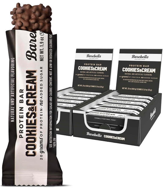 Barebells Cookies & Cream Protein Bars - 24 Pack, 20g Protein, Low Sugar