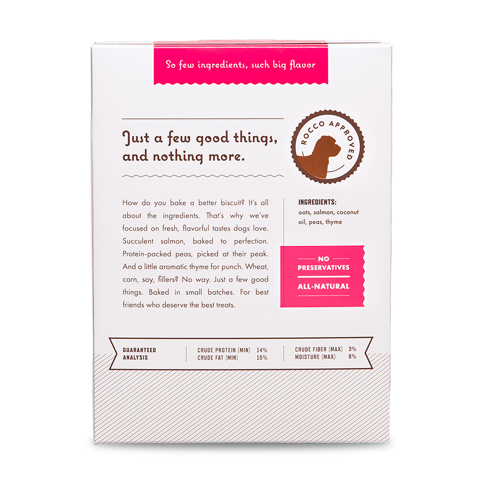 Baked Salmon with Peas & Thyme Dog Biscuits