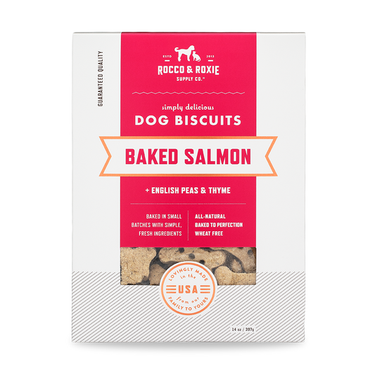 Baked Salmon with Peas & Thyme Dog Biscuits