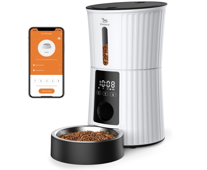 Petory Automatic Cat Feeders Wi-Fi - 4L Dry Food Dispenser