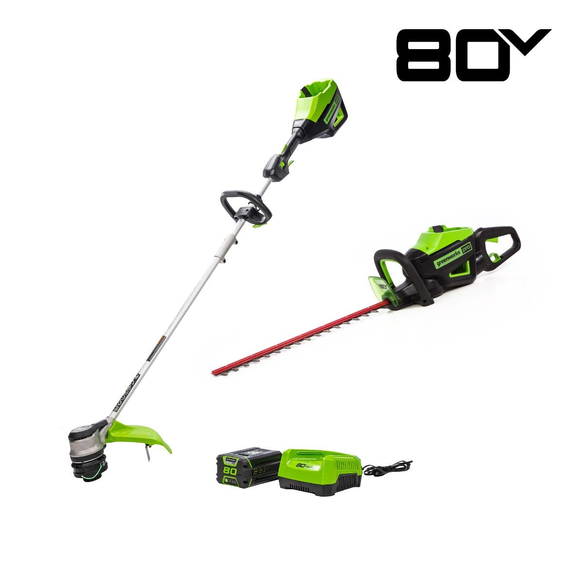 80V String Trimmer/Hedge Trimmer Combo Kit