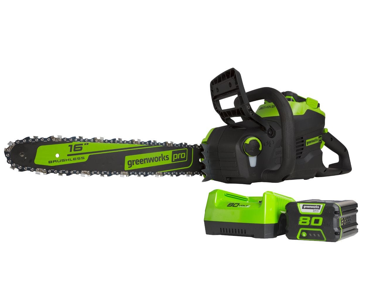 80V 16" Cordless Battery Chainsaw w/ 2.5 Ah Battery & Charger