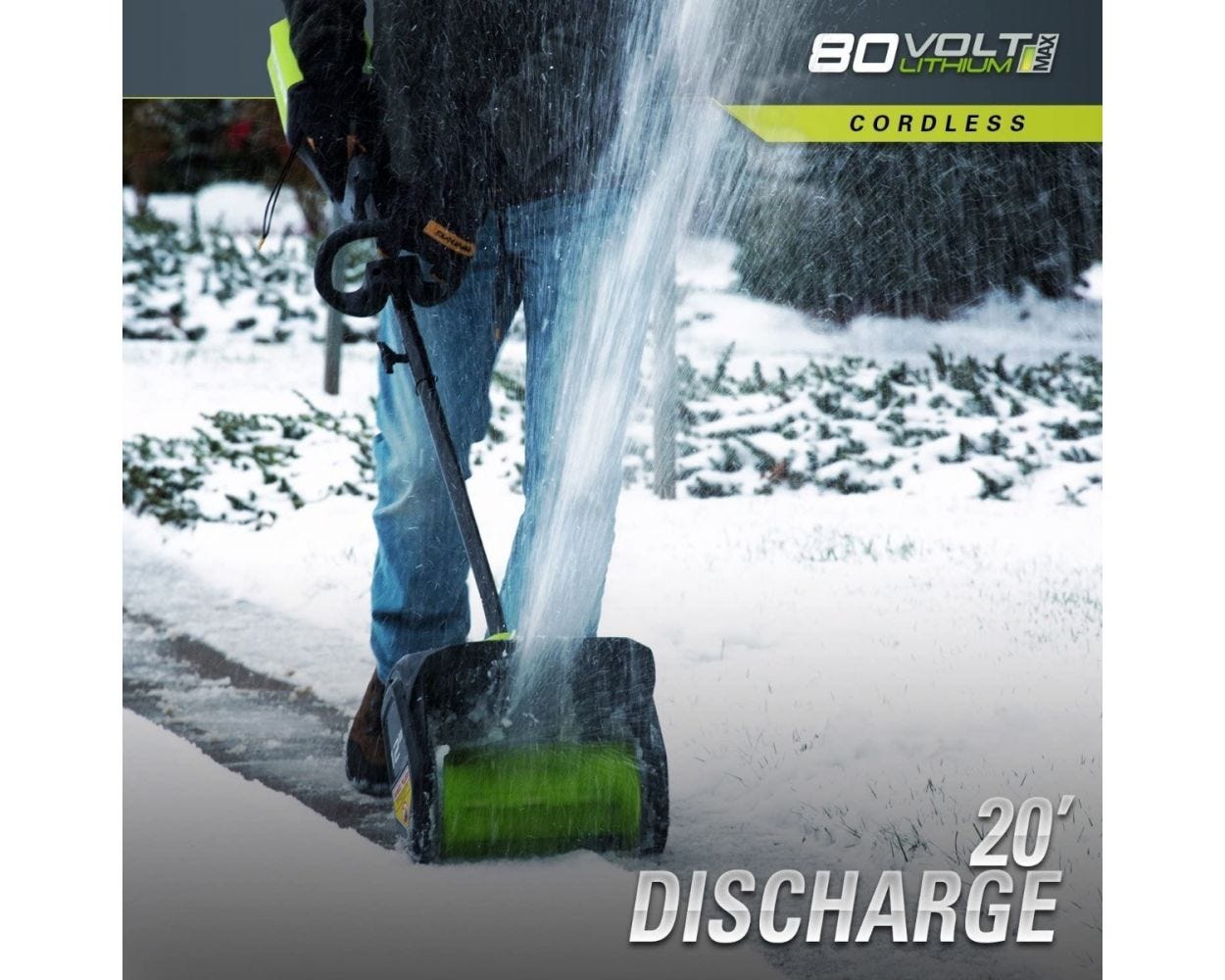 80V 12" Cordless Battery Snow Shovel w/ 2.0 Ah Battery & Charger