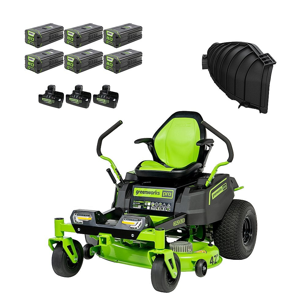 80V 42" Cordless Battery CrossoverZ Zero Turn Lawn Mower w/ Six (6) 4.0Ah Batteries and Three (3) Dual Port Turbo Chargers