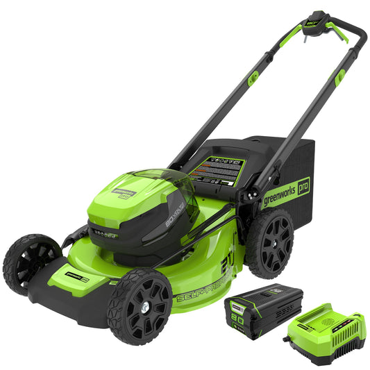 80V 21" Cordless Battery Self-Propelled Lawn Mower w/ 5.0Ah Battery & Rapid Charger