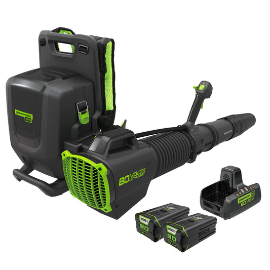 80V 690 CFM Cordless Battery Dual-Port Backpack Blower w/ Two (2) 4.0 Ah Batteries & Dual Port Rapid Charger