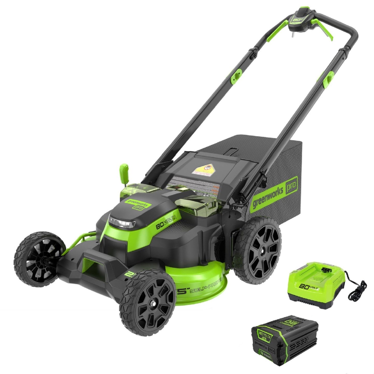 80V 25" Cordless Battery Self-Propelled Mower w/ 4.0Ah Battery & Rapid Charger