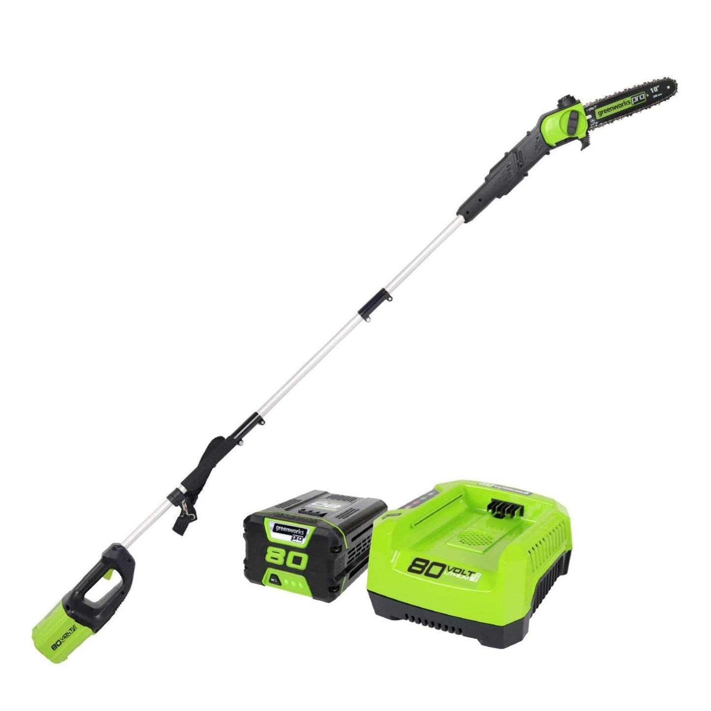 80V Cordless 10" Brushless Pole Saw w/ 2.0Ah Battery & Charger